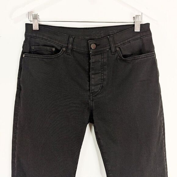 COS Washed Black Low Rise Skinny Fit Five Pocket Button Fly Pants - Picture 3 of 8